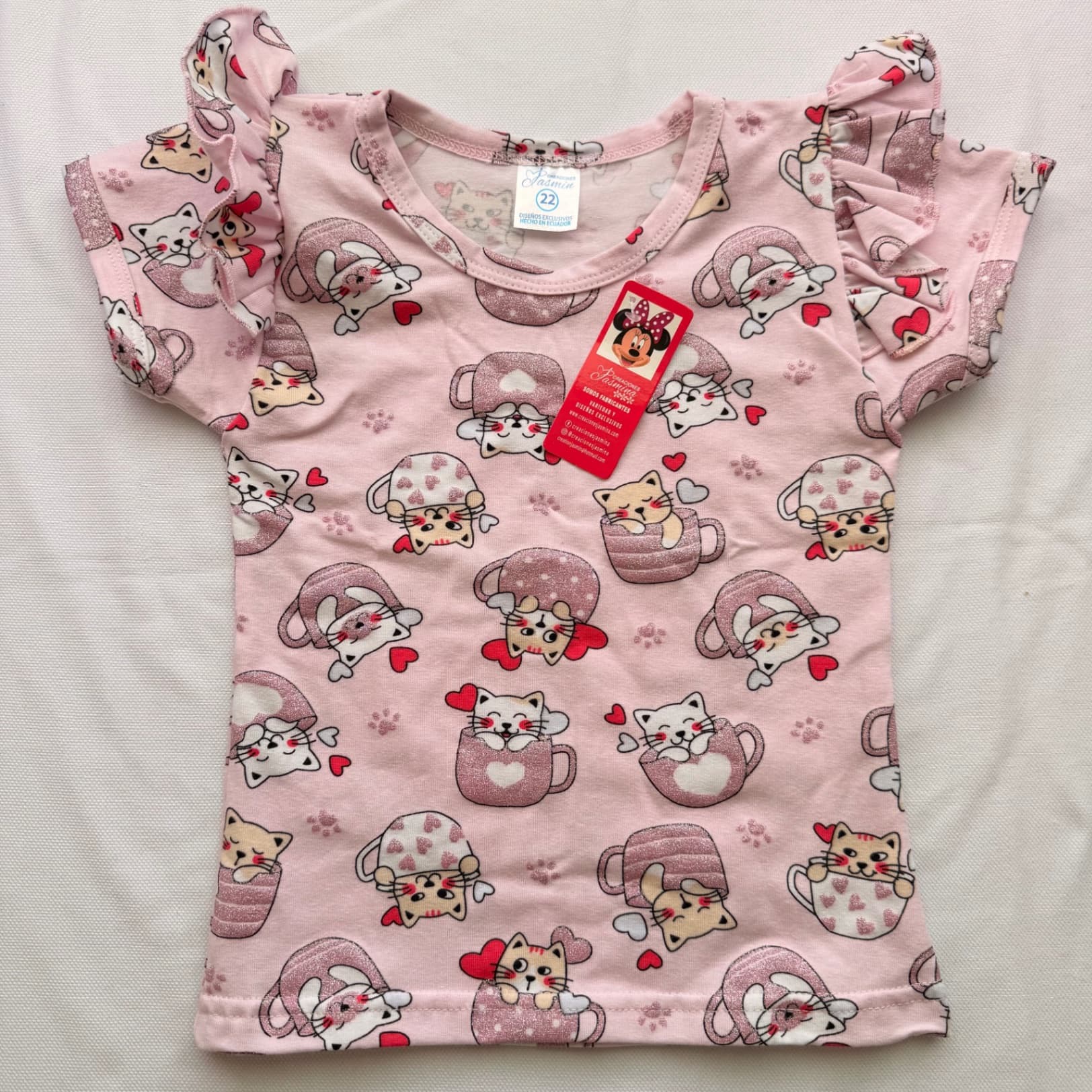 Blusa de gatito color rosado