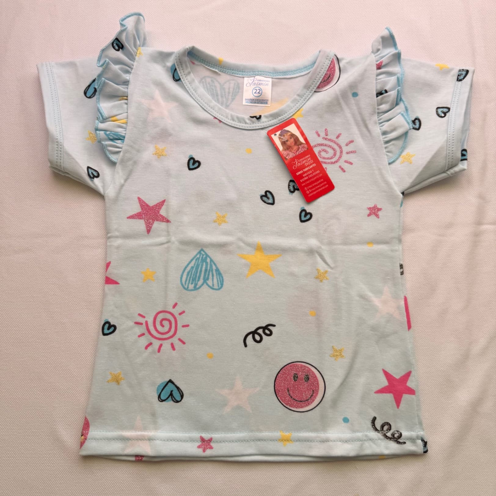 Blusa de estrellas color celeste
