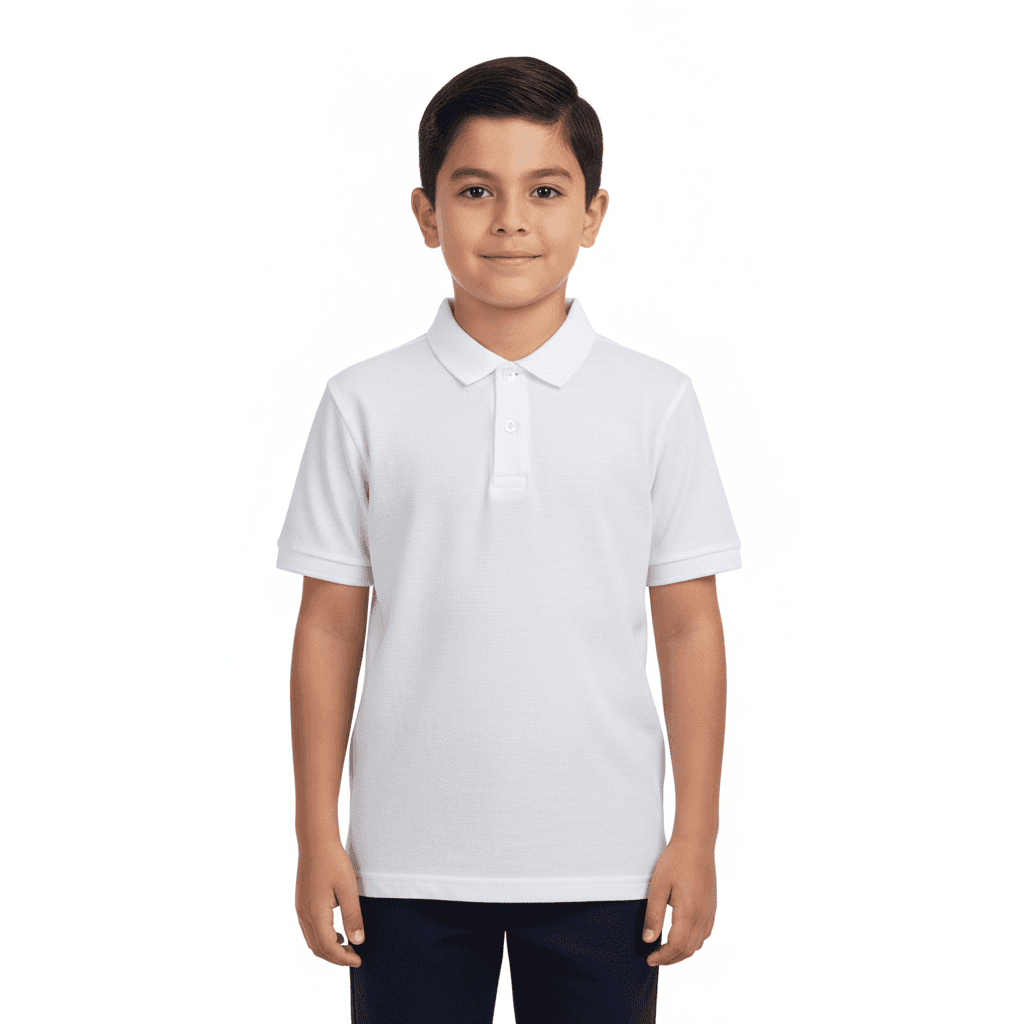 Camiseta polo blanca escolar